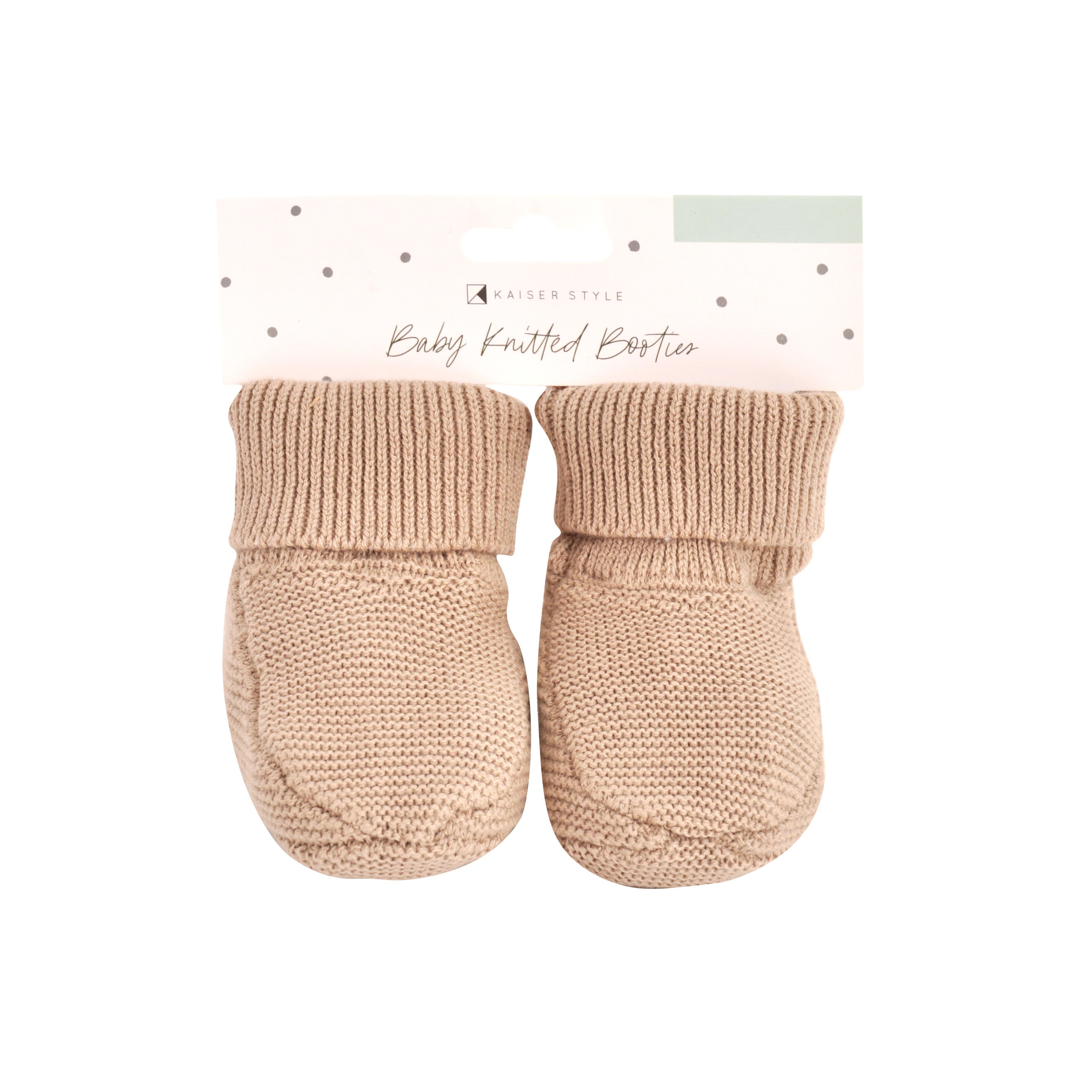Baby Knitted Booties 0-6 Months - Natural
